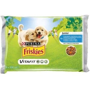 Friskies dog Junior s kuraťom a mrkvou v šťave kapsička 4x100g