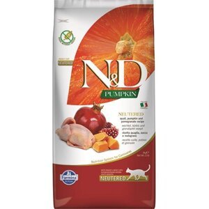 Farmina N&D cat PUMPKIN (GF) adult, neutered, quail & pomegranate granule pre mačky 5kg