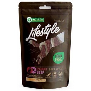 Maškrta Natures Protection Lifestyle králičie uši s hovädzím 12x75g