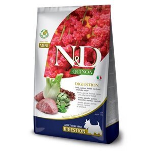 Farmina N&D dog QUINOA (GF) adult mini,digestion, lamb granule pre psy 800g