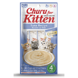 Maškrta pre mačiatka Inaba Churu Kitten Tuniak 12 x 4 tuby 720g