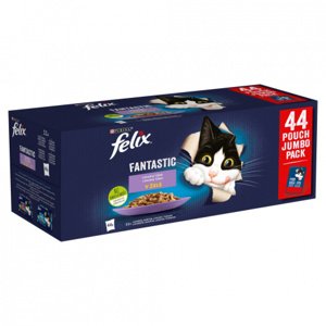 FELIX Fantastic cat Multipack hovädzie&kura&losos&tuniak želé kapsička pre mačky 44x85g