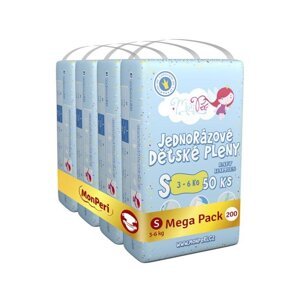 MONPERI Jednorazové plienky Klasik S 3-6 kg Mega Pack