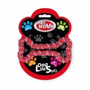 Pet Nova TPR ROPEBONE RED hračka pre psy - kosť z lana 20cm