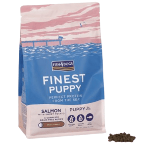 FISH4DOGS Granule malé pre šteniatka Finest losos so sladkými zemiakmi 12kg, 2m+