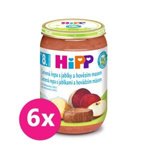 6x HiPP BIO červená řepa s jablky a hovězím masem (220 g) - maso-zeleninový příkrm