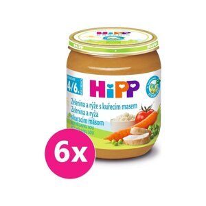 6x HiPP BIO Zeleninová omáčka s ryžou a kuraťom (125 g) - mäsovo-zeleninový príkrm