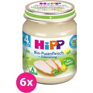 6x HiPP BIO krůtí maso (125 g) - masový příkrm