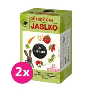 2x LEROS Čaj detský Jablko 20x2g