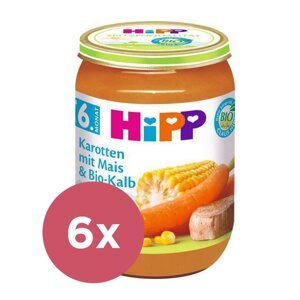 6x HiPP Príkrm zeleninovo-mäsový BIO Mrkva s kukuricou a teľacím mäsom 190g