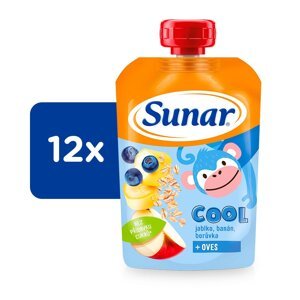 12x SUNAR Cool Banán, čučoriedka a ovos 110g