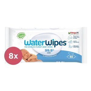 8x WATERWIPES Vlhčené obrúsky bez obsahu plastov 60 ks ( 480 ks )