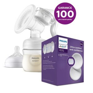 Philips AVENT Odsávačka mat. mlieka manuálna + Vložky do podprsenky jednorazové 100 ks