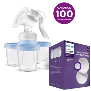 Philips AVENT Odsávačka mat. mlieka manuálna s VIA systémom + Vložky do podprsenky jednorazové 100ks